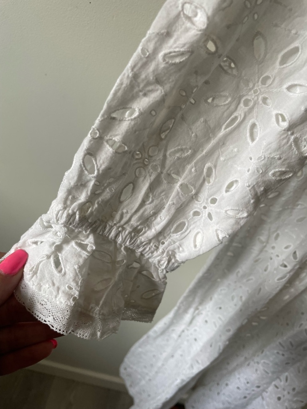 NEW Wilfred La Boheme Gaia Eyelet Dress Ruffled Boho Cottagecore Prairie Cotton - Picture 9 of 11